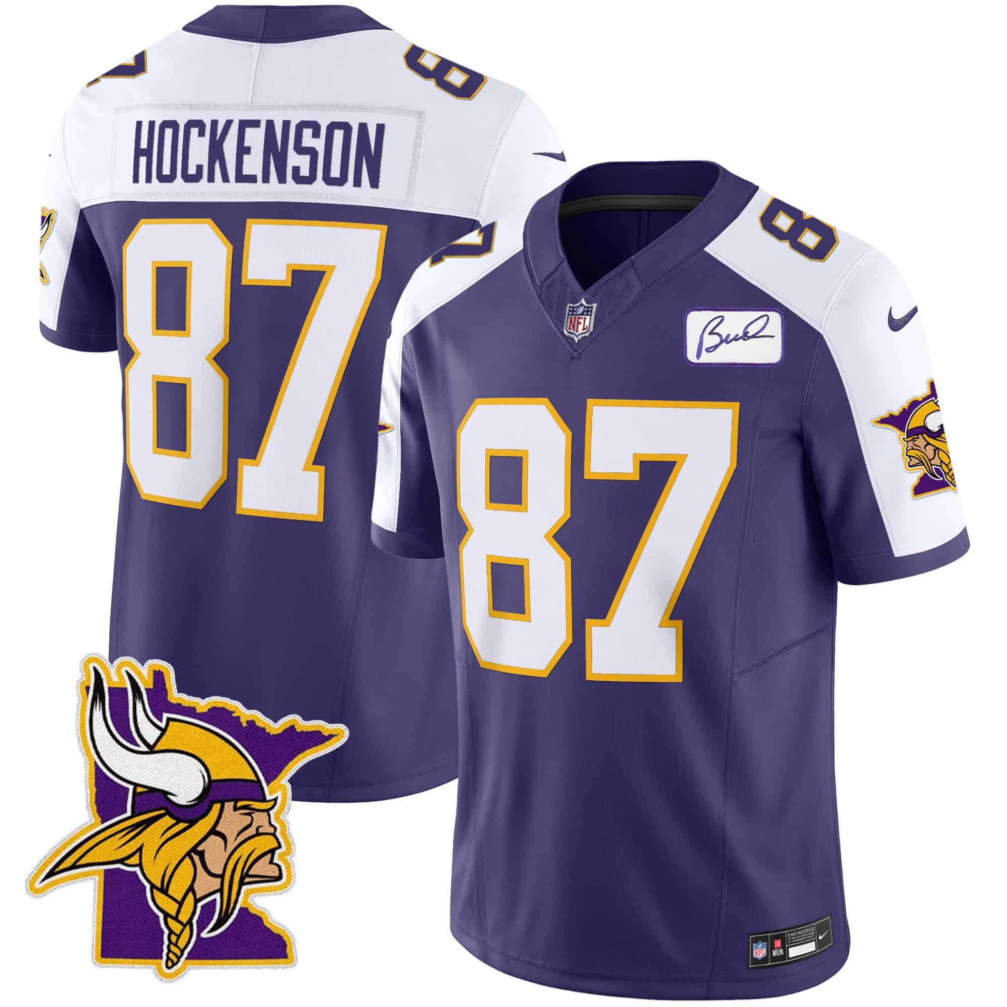 Men Minnesota Vikings #87 Hockenson Purple 2024 Nike Patch Classic Limited NFL Jersey->indianapolis colts->NFL Jersey